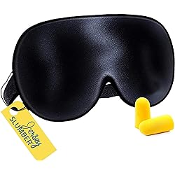 Silk Sleep Eye Mask for Men Women, Comfortable Super Soft Eye Mask with Adjustable Strap, 100% Pure Silk, Works with Every Nap Position, Ultimate Sleeping Aid Blindfold, Blocks Light, Jersey Slumber