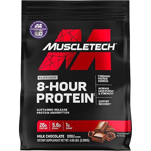 Whey Protein Powder | MuscleTech Phase8 Protein Powder | Whey & Casein Protein Powder Blend | Slow Release 8-Hour Protein Shakes | Muscle Builder for Men & Women | Chocolate, 4.6 lbs 50 Servings