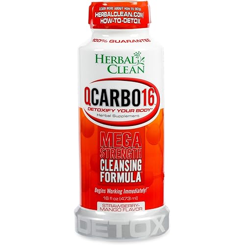 Herbal Clean Same-Day Premium Detox Drink, Strawberry Mango Flavor, 16 Fl Oz