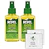 Repel Plant-Based Lemon Eucalyptus Insect Repellent, Pump Spray, 4-Ounce 2 Count W 2 HAO Moist Towelettes
