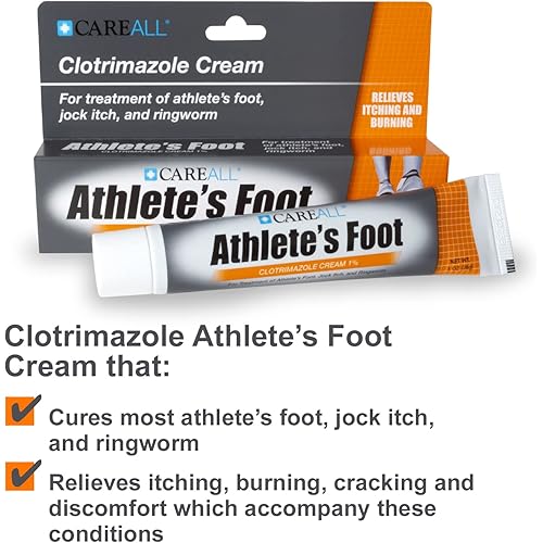 4 Pack CareALL® 1.0 oz. Clotrimazole Antifungal Cream 1%, Cures Most Athlete’s Foot, Jock Itch and Ringworm