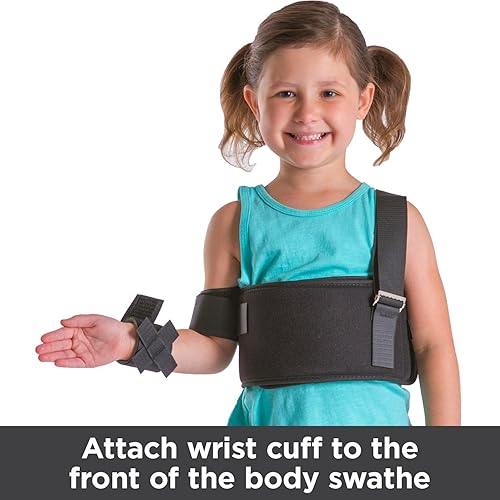 BraceAbility Pediatric Shoulder Immobilizer | Child Size Arm Sling Stabilizer for Broken Collarbone & Shoulder Injuries - Fits Toddlers, Kids, Youth & Teens 20 - 30 Chest Circumference