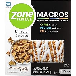 MACROS Bars, Cinnamon Toast Cereal, 5 Bars, 1.76 oz 50 g Each, ZonePerfect