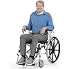 OasisSpace Shower Wheelchair Commode and Folding Walker, Rolling Shower and Commode Transport Chair with Wheels
