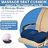Massage Seat Cushion for Pressure Relief, HONGJING Memory Foam Office Chair Cushions for Long Sitting, Butt Pillow with Massaging, Great for Sciatica, Coccyx and Tailbone Pain Relief Blue