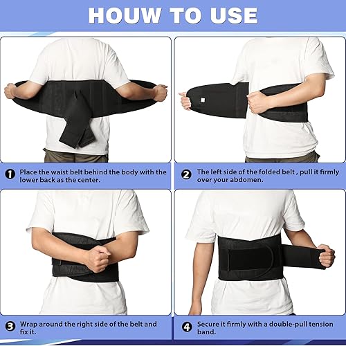 Back Brace Lumbar Support Belt - Relief Back Pain, Sciatica, Herniated Disc, Scoliosis and More - Back Support to Improve Posture, Keep Back Straight for Men and Women 3XL4XL45''-53'' - Black