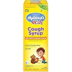 Hyland's Cough Syrup with 100% Natural Honey 4 Kids 4 oz Pack of 5