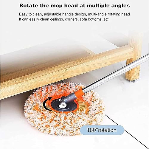 360° Rotatable Adjustable Cleaning Mop, Extendable Mops for Wall Cleaning, 3 Reusable Mop Heads, for Bathroom Floor Bed Bottom