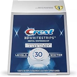 Crest 3D Whitestrips Professional White with Hydrogen Peroxide LED Light Teeth Whitening Kit - 19 Treatments