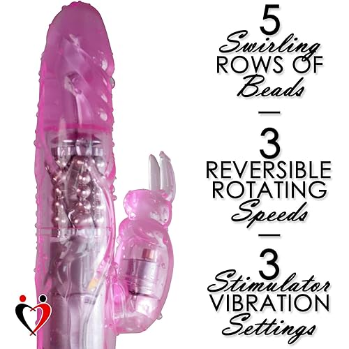 Rabbit Vibrator Slim Bunny LeLuv Showerproof Beaded Shaft Purple