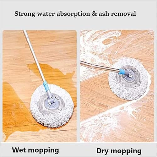 360° Rotatable Adjustable Cleaning Mop, Extendable Mops for Wall Cleaning, 3 Reusable Mop Heads, for Bathroom Floor Bed Bottom