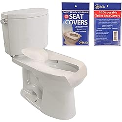 Disposable Paper Toilet Seat Covers - Flushable and Hygienic Biodegradable Travel Paper Potty Barrier for Urinating in Public Hotel Stations Restaurants Plane Mall Office Resealable |3 Pack 30 Count