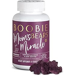 Boobie Bears Lactation Gummies, Lactation Supplement for Increased Breast Milk, Immunity Support, Postpartum Hair Loss, Superfood Breastfeeding Supplements with Moringa and Elderberry 60 Gummies