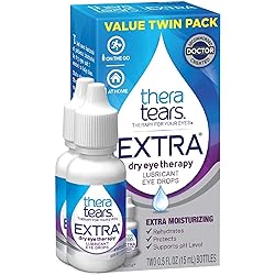 TheraTears Extra Dry Eye Therapy Lubricant Eye Drops for Dry Eyes, 0.5 fl oz, 2 Pack