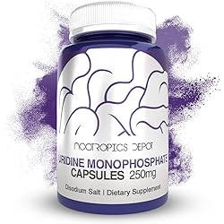 Uridine Monophosphate Capsules | Disodium Salt 60 Count | Nootropics Depot | Cognitive Enhancer | Nootropic | Choline Precursor