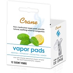 Crane Vapor Pads for EE-5948 Cordless Personal Steam Inhaler, 12 pack, White