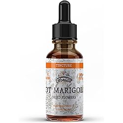 Pot Marigold Tincture, Organic Pot Marigold Extract, Calendula Extract Calendula officinalis Dried Plant, Health Supplement, Non-GMO in Cold-Pressed Organic Vegetable Glycerin 2 oz