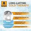 Sparthos Cold Massage Roller Ball - Fitness Cryosphere Massager - Cryo Cryocup Ice Massage Cups - for Muscle, Face, Body Muscles - Manual Polar Icing Cooling Balls - Recoup Message Blue, 54mm