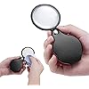 2PCS Upgrade 10X Small Magnifying Glasses for KidsSenior, Pocket Magnifier for ReadingClose Work, Mini Folding Magnifying Magnify Glass with Protective Sheath, Ideal for RepairingHobbyCoins, 1.96&#34
