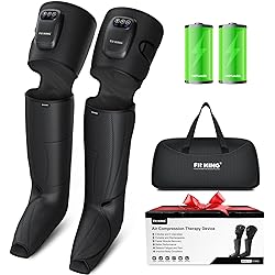 FIT KING Cordless Foot and Leg Massager for Circulation and Pain Relief, Leg Compression Massager Portable & Rechargeable, Calf Thigh Feet Full Leg Massager Machine, Fast Recovery System After Workout
