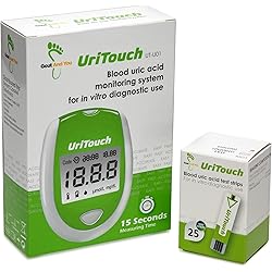 UriTouch Blood Uric Acid Monitoring System and Blood Uric Acid Test Strips Bundle