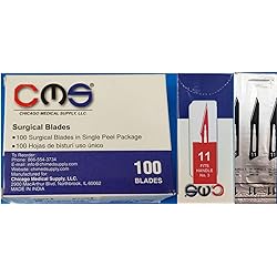 Chicago Medical 11 Surgical Podiatry Medical Blades Scalpels Knives Stainless Steel 100BX Sterile CMS #11 for No 3 Handle