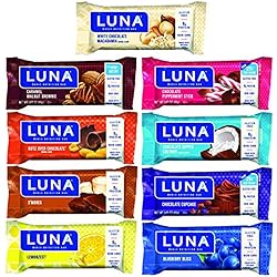 LUNA BAR - Gluten Free Snack Bars - 9-Flavor Variety Pack - 7-9g of protein - Non-GMO - Plant-Based Wholesome Snacking - On the Go Snacks 1.69 Ounce Snack Bars, 9 Count