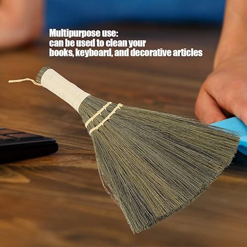 Straw Braided Small Broom, Household Manual Dust Floor Cleaning Sweeping Brooms Soft Hos for Housekeeping Tool Kitchen