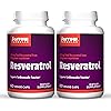 Jarrow Formulas Resveratrol 100 mg - 60 Veggie Caps, Pack of 2 - Resveratrol Vitamin C - Antioxidant & Cardiovascular Support - 60 Servings