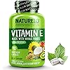 NATURELO Vitamin E - 180 mg 300 IU of Natural Mixed Tocopherols from Organic Whole Foods - Supplement for Healthy Skin, Hair, Nails, Immune & Eye Health - Non-GMO, Soy Free - 90 Vegan Capsules