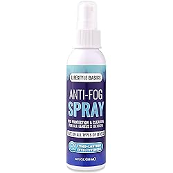 Anti Fog Spray Cleaner for Eye Glasses, Lenses, Mirrors - All-Surface Fog Prevention - Up to 24 Hrs Protection