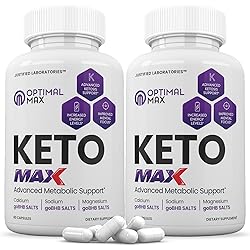 2 Pack Optimal Keto Max 1200MG Pills Includes Apple Cider Vinegar goBHB Strong Exogenous Ketones Advanced Ketogenic Supplement Ketosis Support for Men Women 120 Capsules