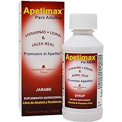 Apetimax Vitamins Lysine Royal Jelly Promotes Appetite Syrup for Adults and Kids 4oz for Adult