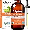 Organic Neem Oil for Face, Skin & Plants 4oz, 100% Pure | Natural Cold Pressed Non-GMO