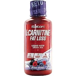 iSatori L-Carnitine Liquid Fat Burner and Metabolism Activator - Fat Loss for Health and Fitness - Keto Friendly Weight Loss - Stimulant Free - Mixed Berry 1500mg 24 Servings