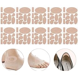 Moleskin Tape Flannel Adhesive Pads Heel Stickers Blister Prevention Pads Anti-wear Heel Pads for Feet Fabric Padding, 11 Shapes 110 Pieces