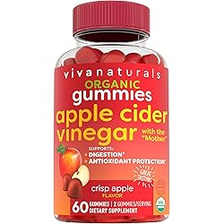 Organic Apple Cider Vinegar Gummies | 60 ACV Gummies with The Mother | Supports Healthy Digestion Provides Antioxidant Support