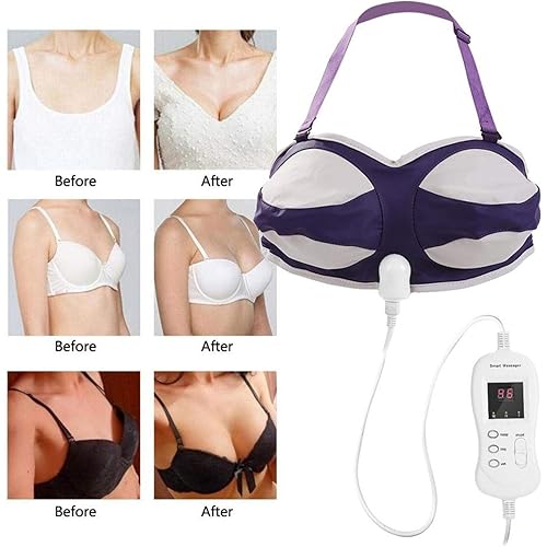 Electric Breast Massager Electric Breast Enhancement Instrument Massage Enhancer Bra for Breast Growth and Anti Sagging US Plug,LC-D Size