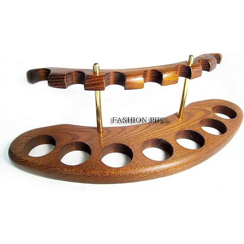 Fashion New Wooden Pipe Stand Rack Holder for Tobacco Smoking Pipes. Handcrafted For 7