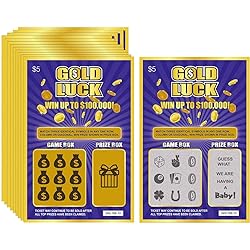12 Gold Luck Pregnancy Announcement Fake Lottery Scratch Off Tickets, Great Idea for Pregnancy Reveal