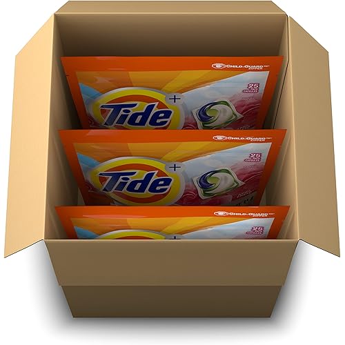 Tide PODS with Downy, Liquid Laundry Detergent Pacs, April Fresh, 3 Bag Value Pack, 75 count