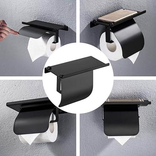 Hemoton Wall Mounted Stainless Steel Toilet Paper Roll Holder Tissue Holder Dispenser Hanger for Kitchen Bathroom