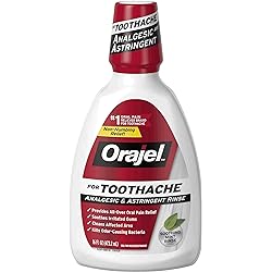 Orajel Analgesic & Astringent Rinse for Toothache Soothing Mint - 16 oz, Pack of 3