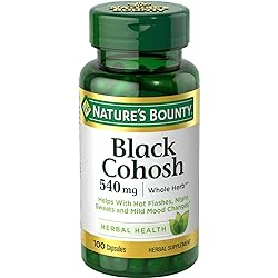 Nature's Bounty Black Cohosh Root Pills and Herbal Health Supplement, Natural Menopausal Support, 540 mg, 100 Capsules