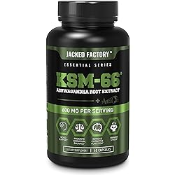 Ashwagandha Root Extract KSM-66 Ashwagandha w 5% Withanolides - Supplement for Natural Stress Relief, Cognitive Function, Vitality, and Mood Support - 60 Veggie Capsules