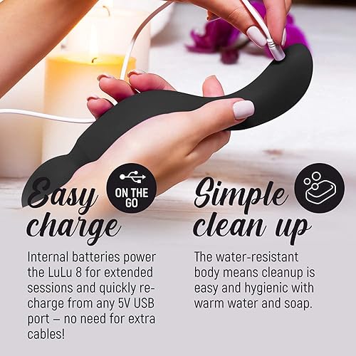 LuLu 8 Black & LuLu 11 Black Upgraded Personal Massager - Premium Cordless Powerful and Handheld - USB Rechargeable for Back and Neck Relief