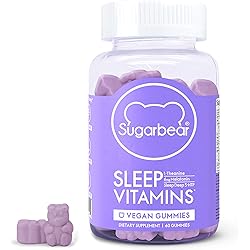 Sugarbear Sleep Vitamins, Vegan Gummy with Melatonin, 5-HTP, Magnesium, L-Theanine, Valerian Root, Lemon Balm 60 Count