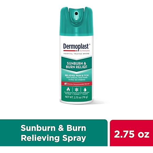 Dermoplast Sunburn and Burn Relief Spray with Benzocaine, Menthol, Aloe & Lanolin, 2.75 Ounce