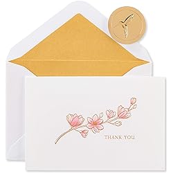 Papyrus Thank You Cards with Envelopes, Magnolia 16-Count