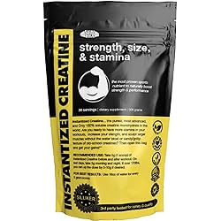 Instantized Creatine Monohydrate Gains in Bulk, Worlds First 100% Soluble Creatine for Strength, Performance, and Muscle Building 30 Servings